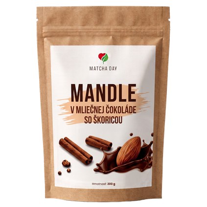 mandle v mliecnej cokolade skorica